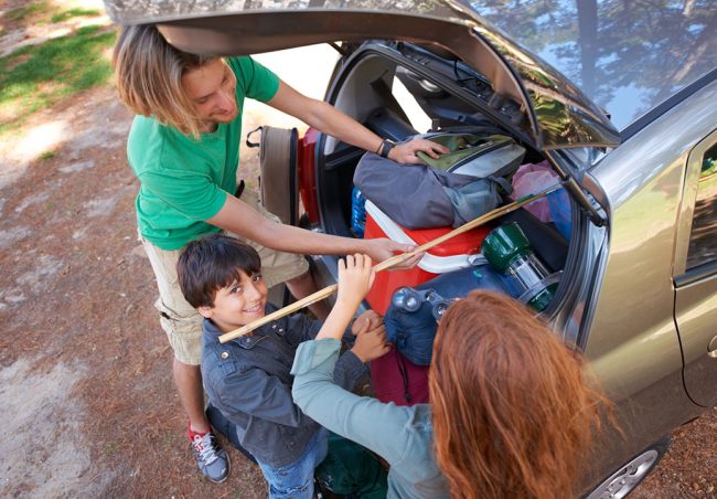 family packing for camping